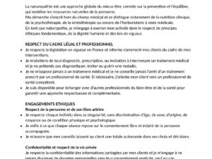 Charte éthique naturopathe
