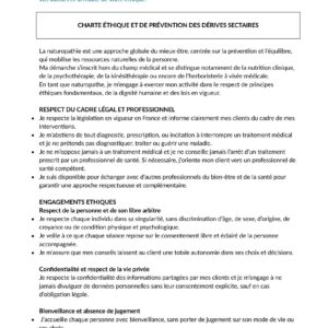 Charte éthique naturopathe